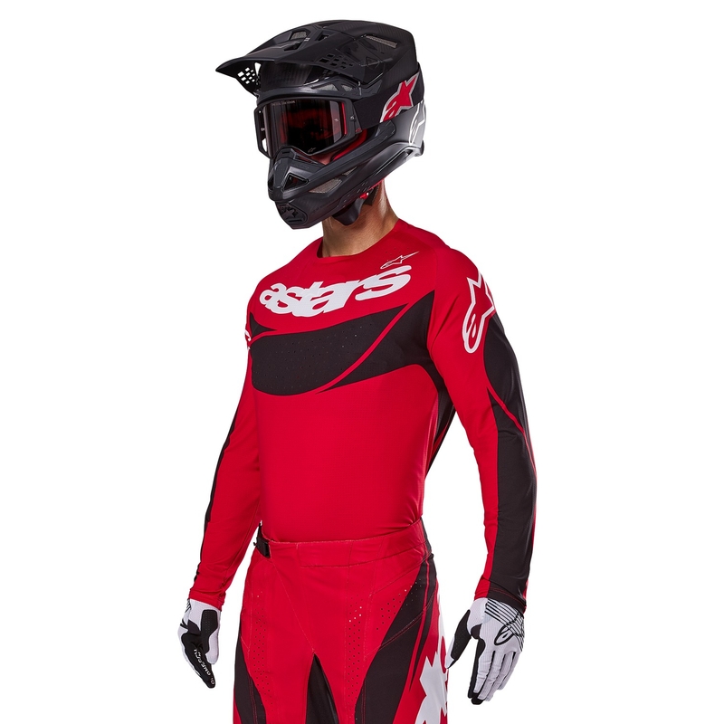 Alpinestars Techstar Dreem motokros majica rdeče-črna