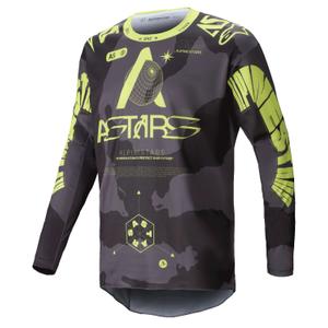 Motokros majica Alpinestars Racer Hollow temno kamuflažno-fluo rumena