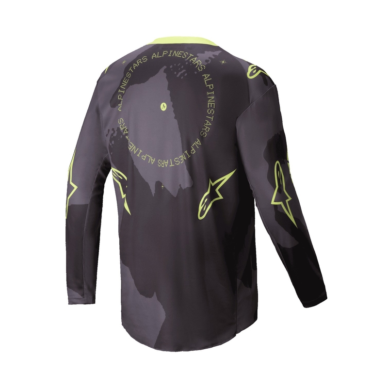 Motokros majica Alpinestars Racer Hollow temno kamuflažno-fluo rumena