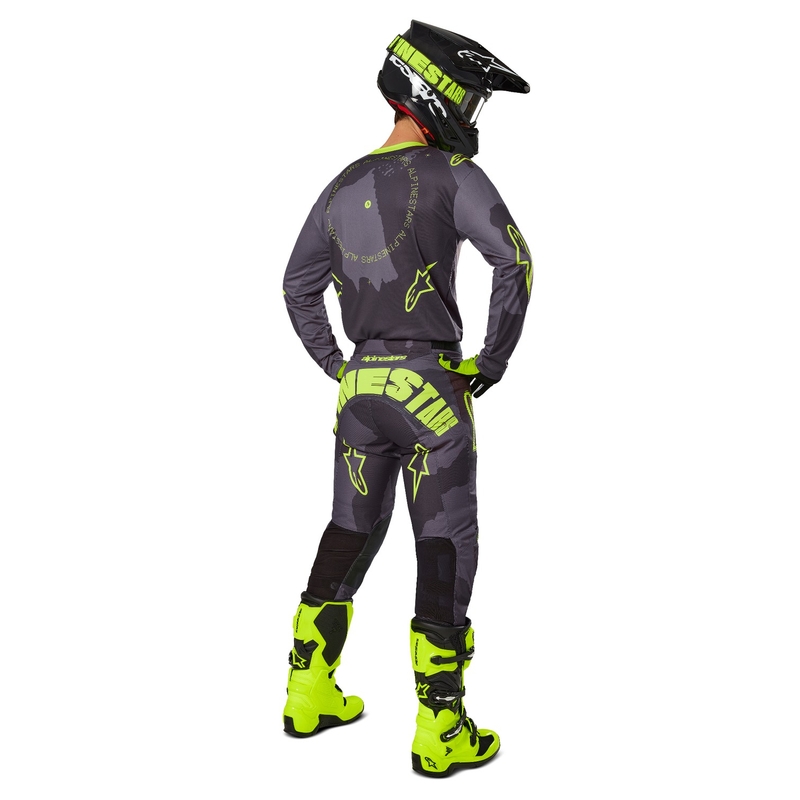 Motokros majica Alpinestars Racer Hollow temno kamuflažno-fluo rumena