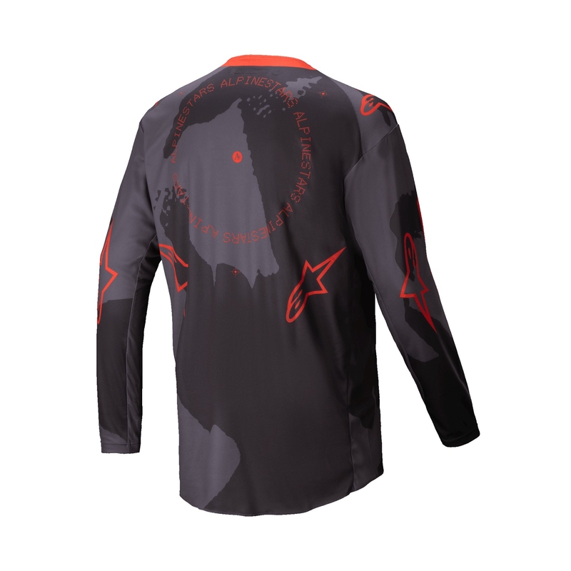 Motokros majica Alpinestars Racer Hollow siva camo-fluo oranžna
