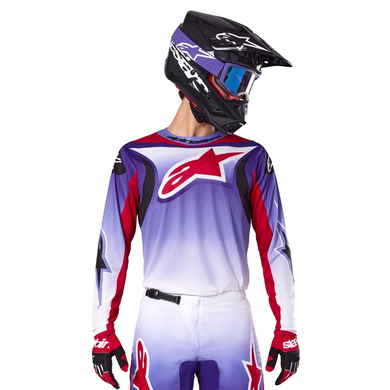 Motokros majica Alpinestars Fluid Wurx fluo vijolično-rdeča