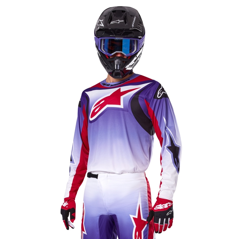 Motokros majica Alpinestars Fluid Wurx fluo vijolično-rdeča