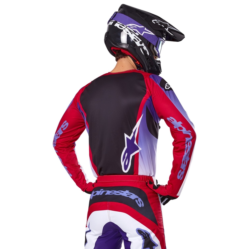 Motokros majica Alpinestars Fluid Wurx fluo vijolično-rdeča