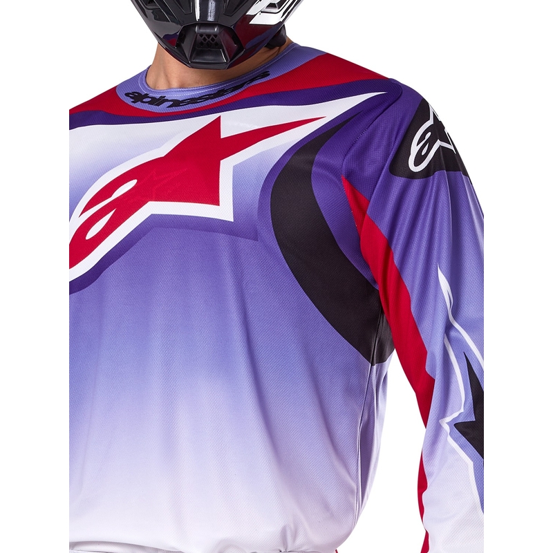 Motokros majica Alpinestars Fluid Wurx fluo vijolično-rdeča