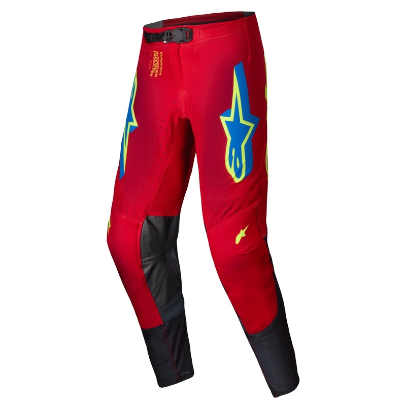 Alpinestars Supertech Maker motokros hlače rdeče-fluo rumene
