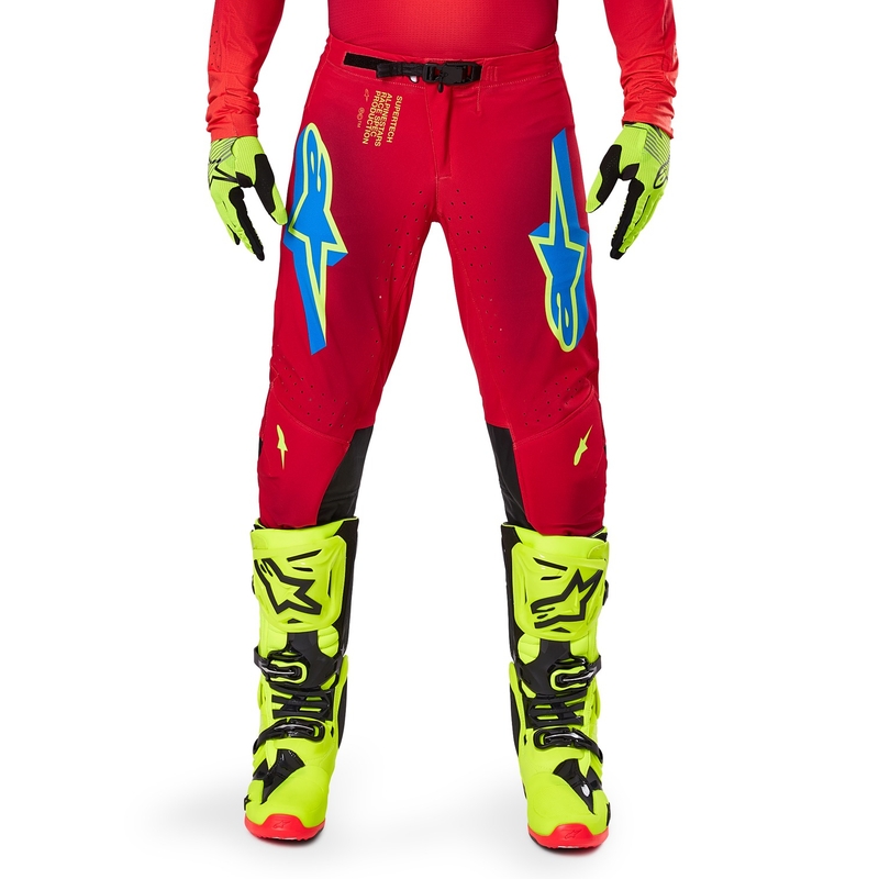 Alpinestars Supertech Maker motokros hlače rdeče-fluo rumene