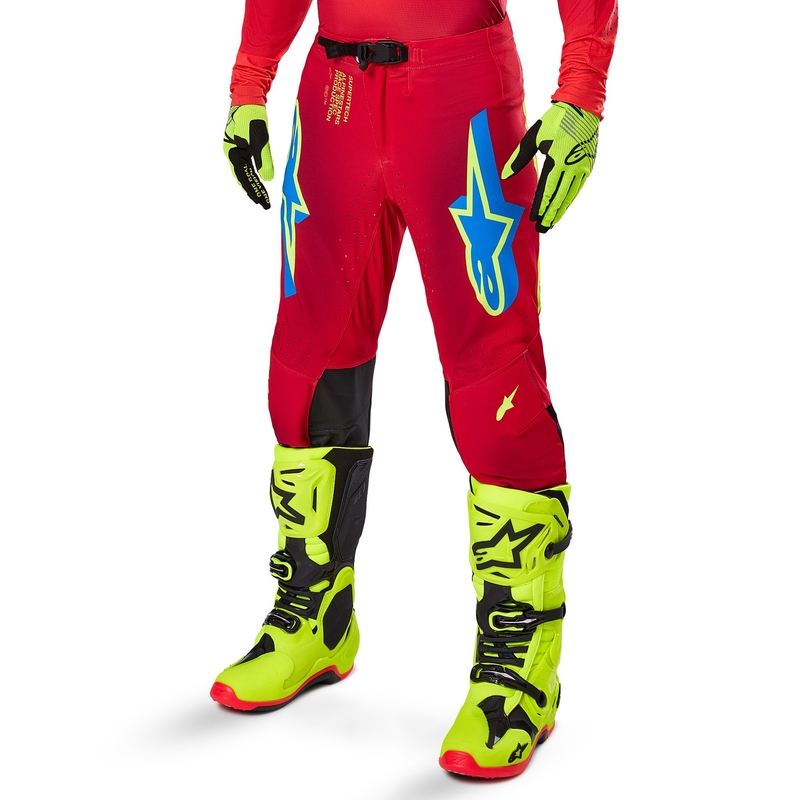 Alpinestars Supertech Maker motokros hlače rdeče-fluo rumene