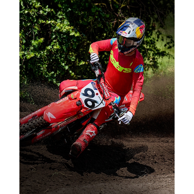 Alpinestars Supertech Maker motokros hlače rdeče-fluo rumene