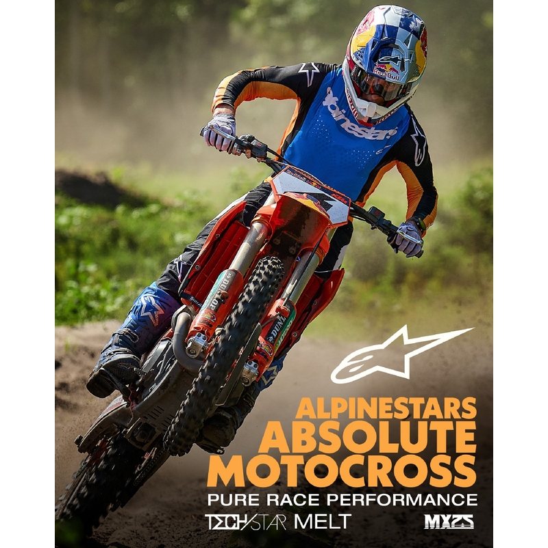 Motokros hlače Alpinestars Techstar Melt oranžno-modre