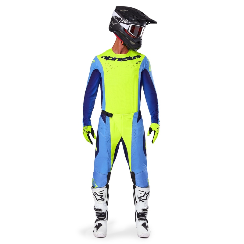 Motokros hlače Alpinestars Techstar Melt fluo rumeno-modre