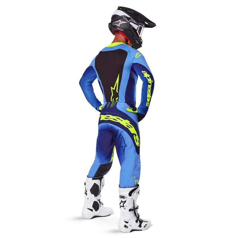 Motokros hlače Alpinestars Techstar Melt fluo rumeno-modre
