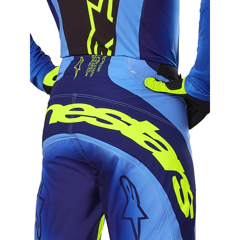 Motokros hlače Alpinestars Techstar Melt fluo rumeno-modre
