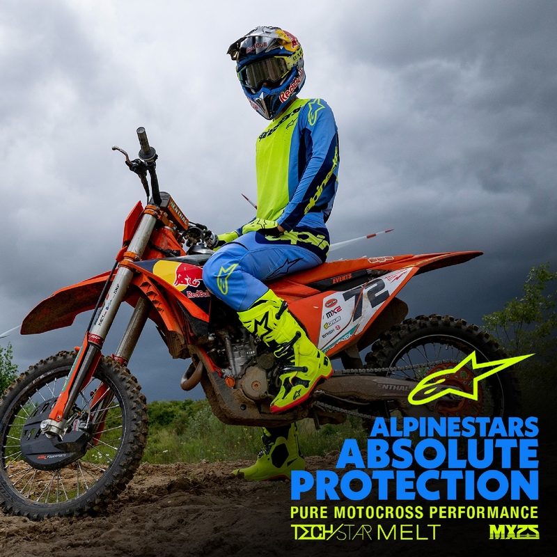 Motokros hlače Alpinestars Techstar Melt fluo rumeno-modre