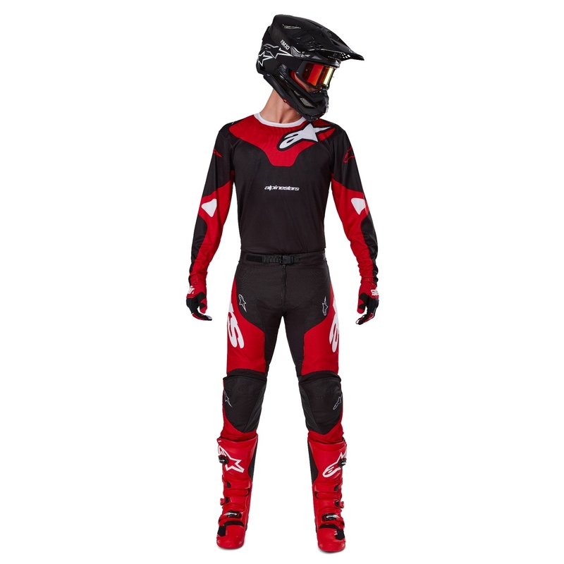 Črno-rdeče motokros hlače Alpinestars Racer Veil