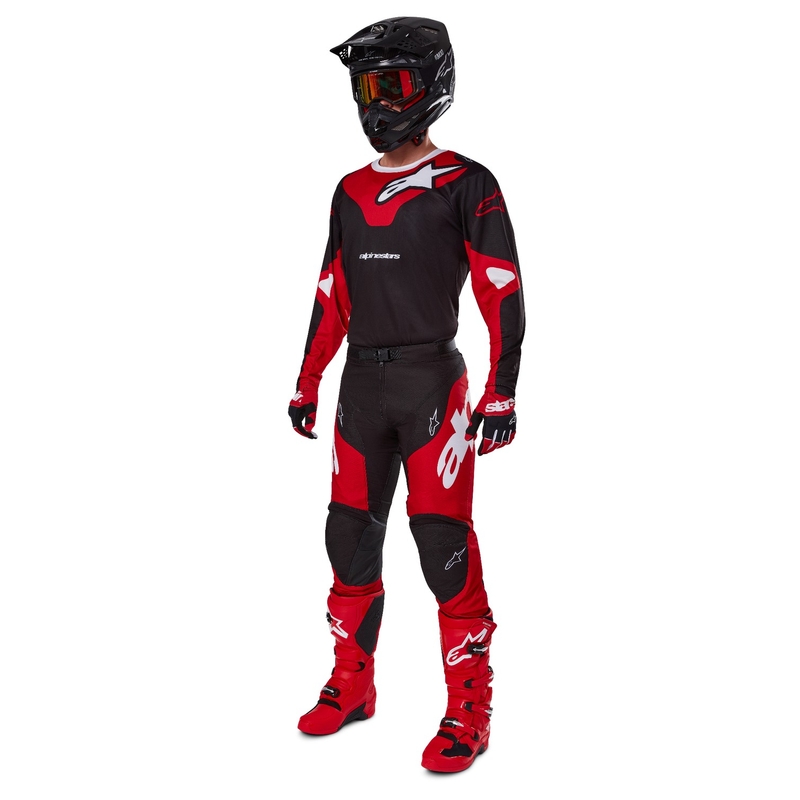 Črno-rdeče motokros hlače Alpinestars Racer Veil