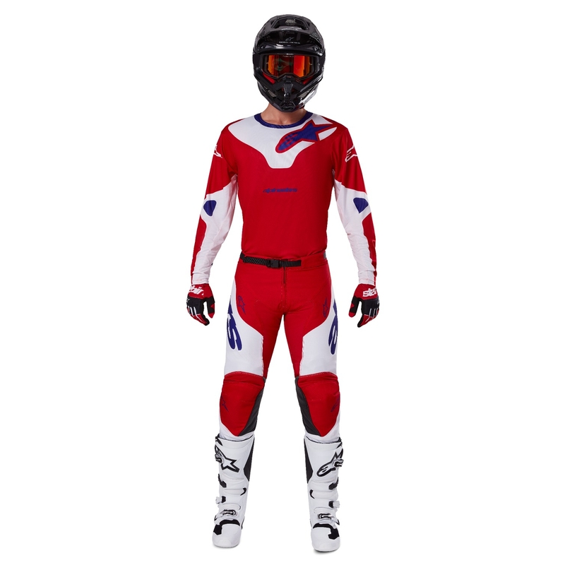 Motokros hlače Alpinestars Racer Veil rdeče-bele
