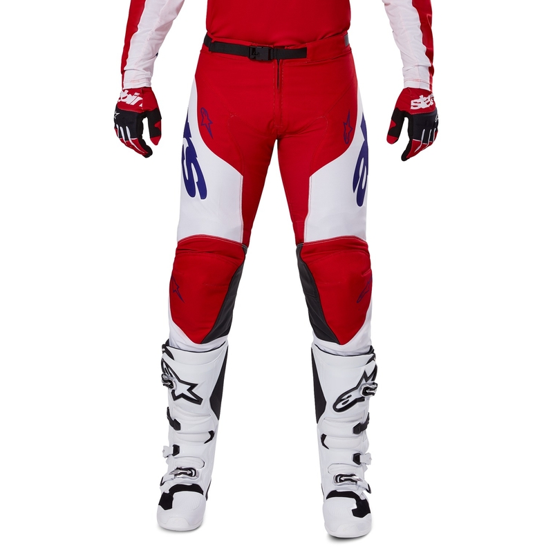 Motokros hlače Alpinestars Racer Veil rdeče-bele