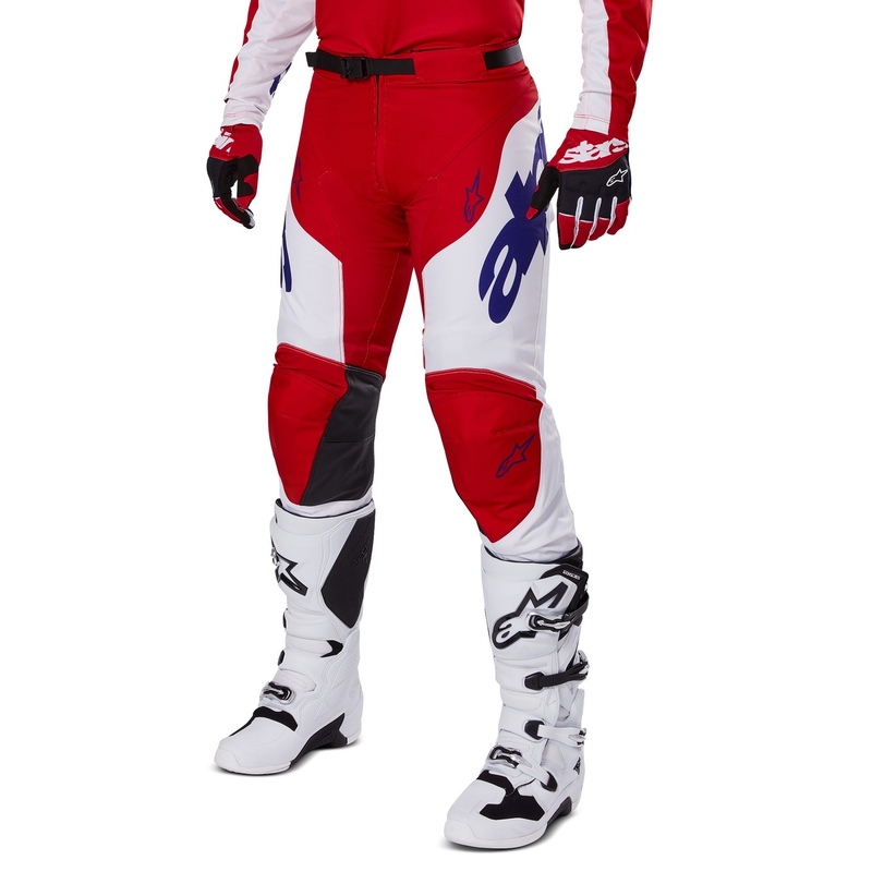 Motokros hlače Alpinestars Racer Veil rdeče-bele