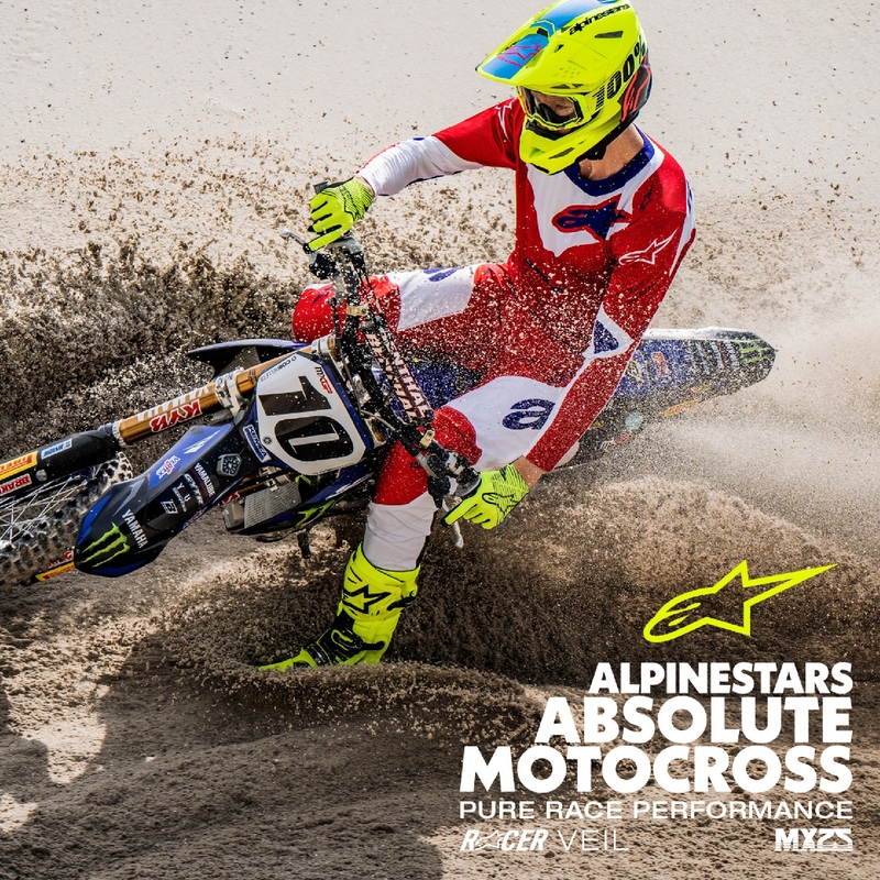 Motokros hlače Alpinestars Racer Veil rdeče-bele