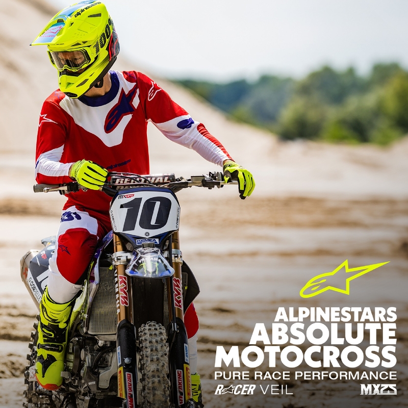 Motokros hlače Alpinestars Racer Veil rdeče-bele
