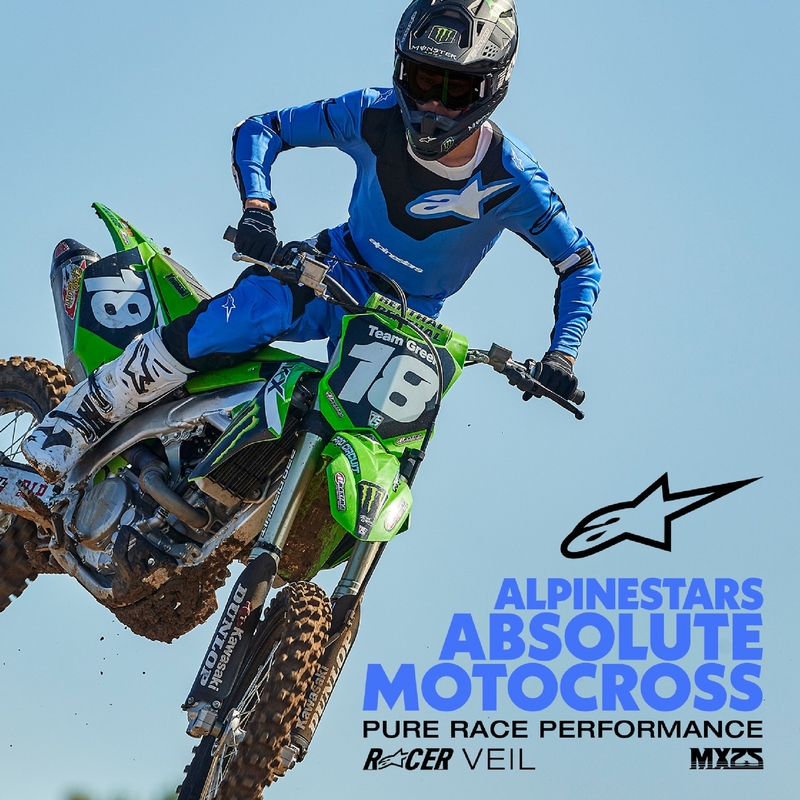 Motokros hlače Alpinestars Racer Veil modro-črne