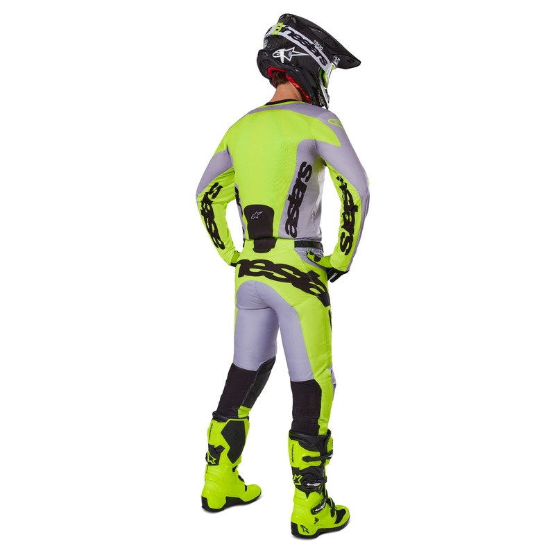 Motokros hlače Alpinestars Racer Veil sivo-fluo rumene