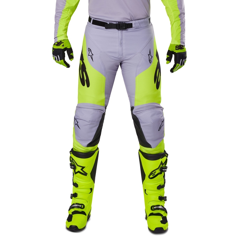 Motokros hlače Alpinestars Racer Veil sivo-fluo rumene