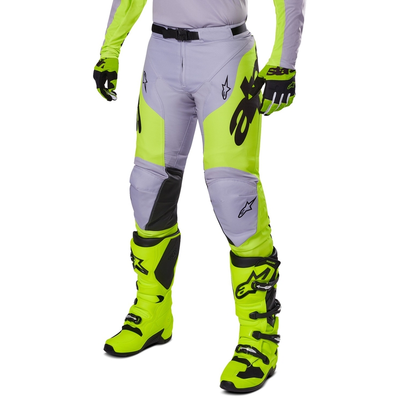 Motokros hlače Alpinestars Racer Veil sivo-fluo rumene