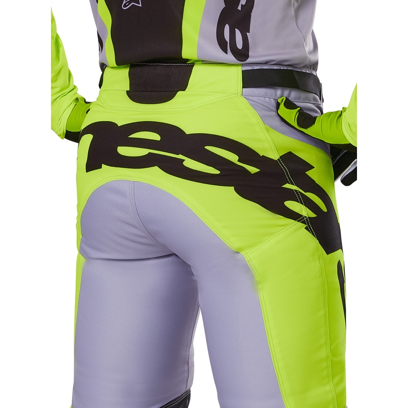 Motokros hlače Alpinestars Racer Veil sivo-fluo rumene