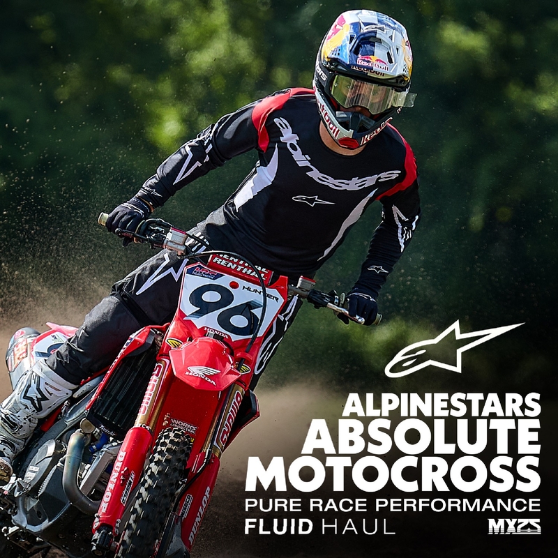 Črno-bele motokros hlače Alpinestars Fluid Haul