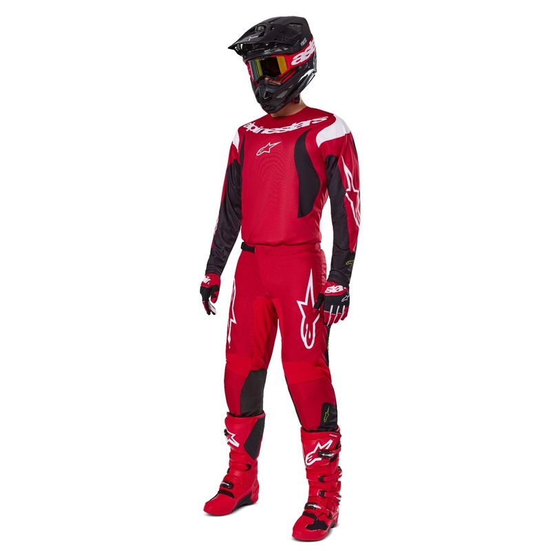 Motokros hlače Alpinestars Fluid Haul rdeče-črne
