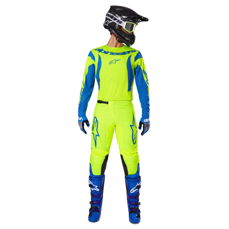 Motokros hlače Alpinestars Fluid Haul fluo rumeno-modre