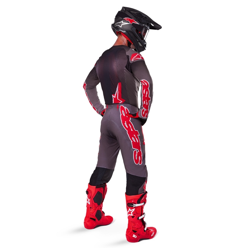 Motokros hlače Alpinestars Supertech Lipan dimljeno rdeče