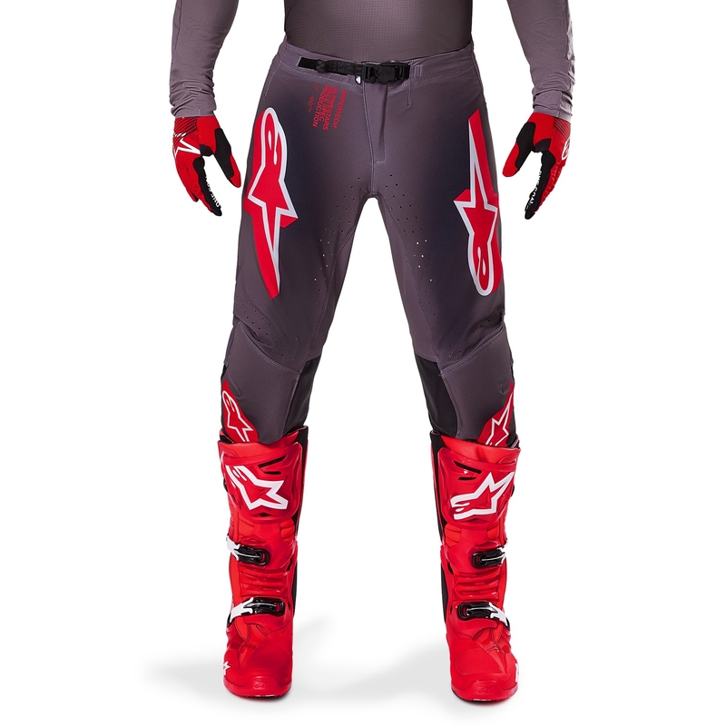 Motokros hlače Alpinestars Supertech Lipan dimljeno rdeče