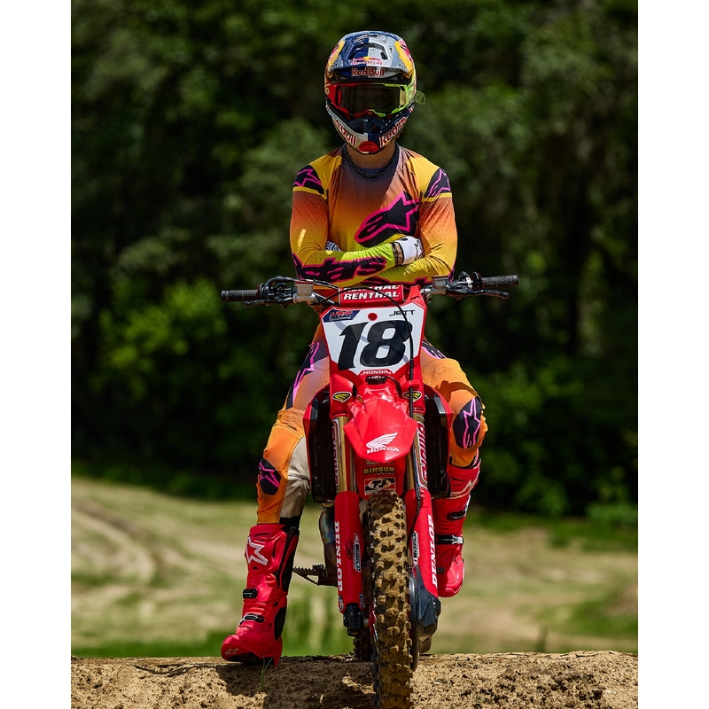 Motokros hlače Alpinestars Supertech Lipan rumeno-roza