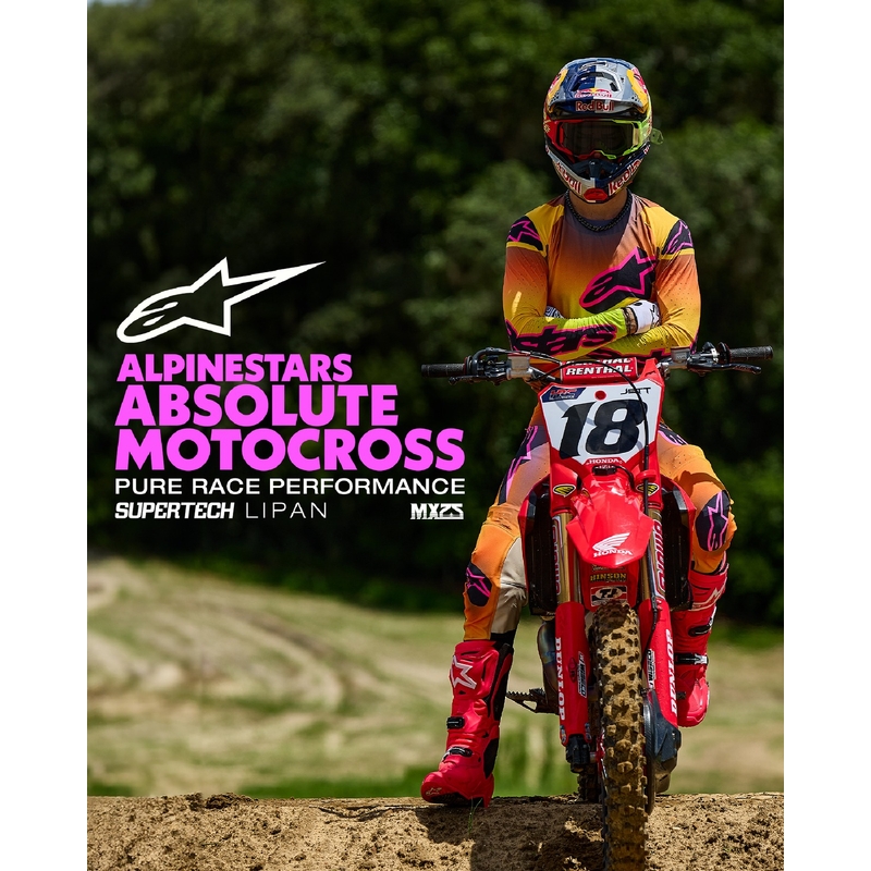 Motokros hlače Alpinestars Supertech Lipan rumeno-roza