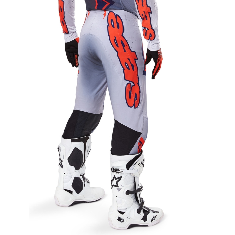 Motokros hlače Alpinestars Supertech Lipan sivo-fluo oranžne