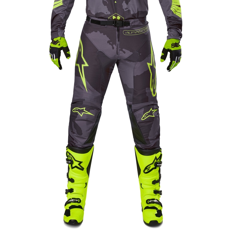 Motokros hlače Alpinestars Racer Hollow temno camo-fluo rumene