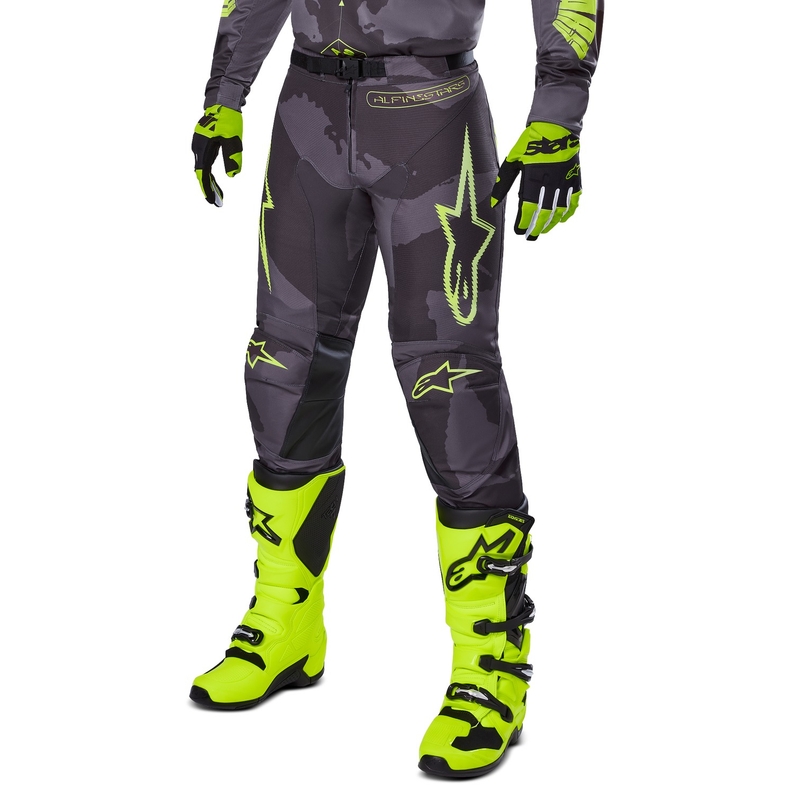 Motokros hlače Alpinestars Racer Hollow temno camo-fluo rumene