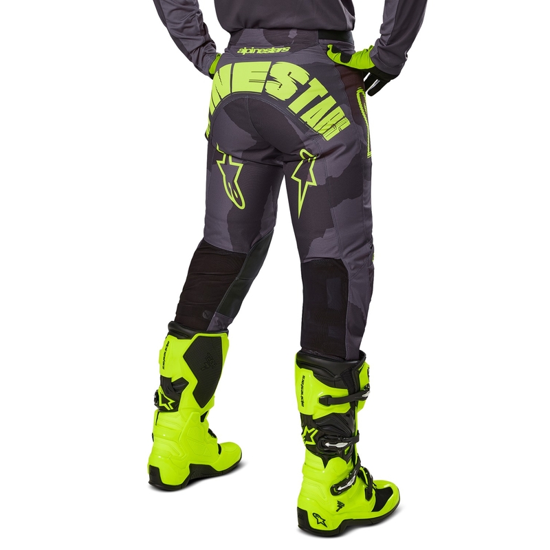 Motokros hlače Alpinestars Racer Hollow temno camo-fluo rumene
