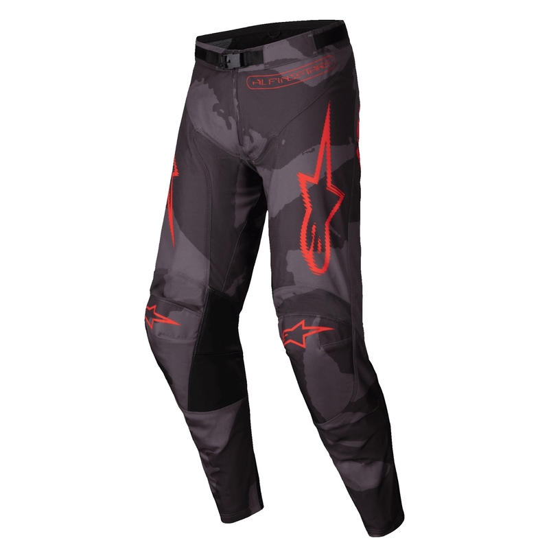 Motokros hlače Alpinestars Racer Hollow sive camo-fluo oranžne