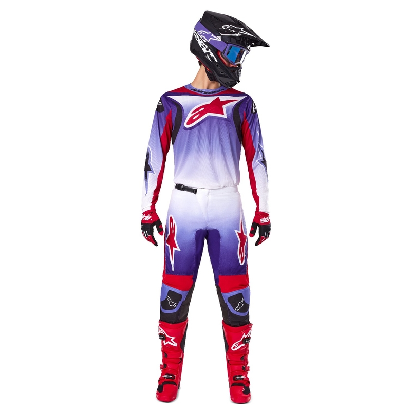 Motokros hlače Alpinestars Fluid Wurx vijolično-rdeče