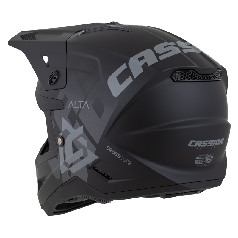 Motokros čelada Cassida Cross Cup 2 Alta mat črno-siva