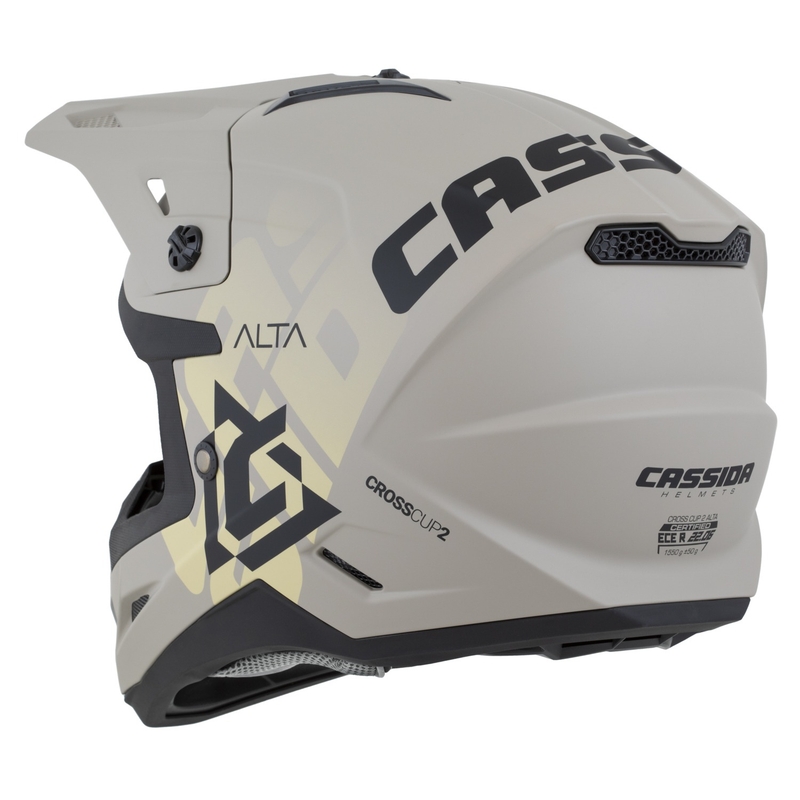 Motokros čelada Cassida Cross Cup 2 Alta mat peščeno-siva