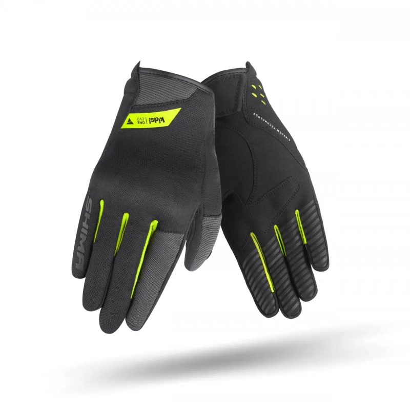 Otroške motoristične rokavice Shima One EVO črno-fluo rumene
