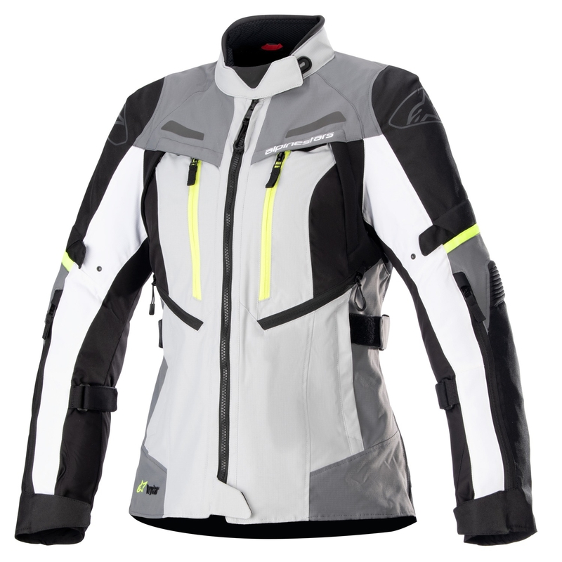 Ženska motoristična jakna Alpinestars Stella Bogota PRO Drystar sivo-črna-fluo rumena
