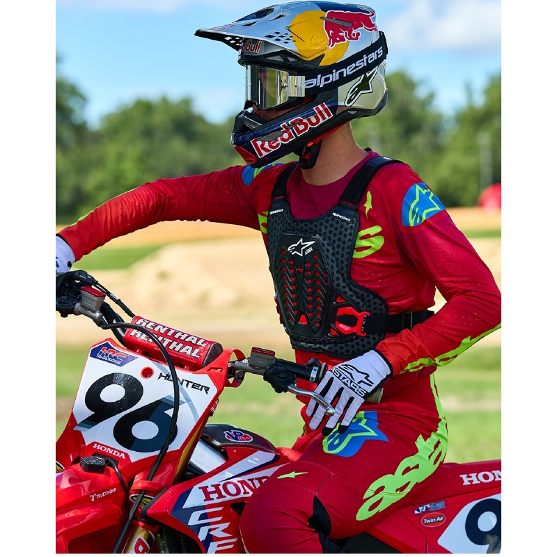 Alpinestars A-5 Plasma prsni ščitnik črno-rdeče-bele barve