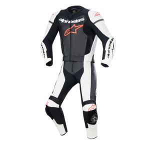 Alpinestars GP Force Lurv 2025 usnjena dvodelna obleka bela-črna-fluo rdeča