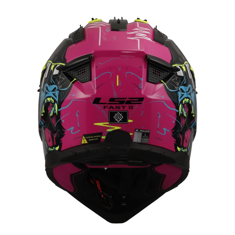 Motokros čelada LS2 MX708 Fast II Gorilla vijolično-rumena